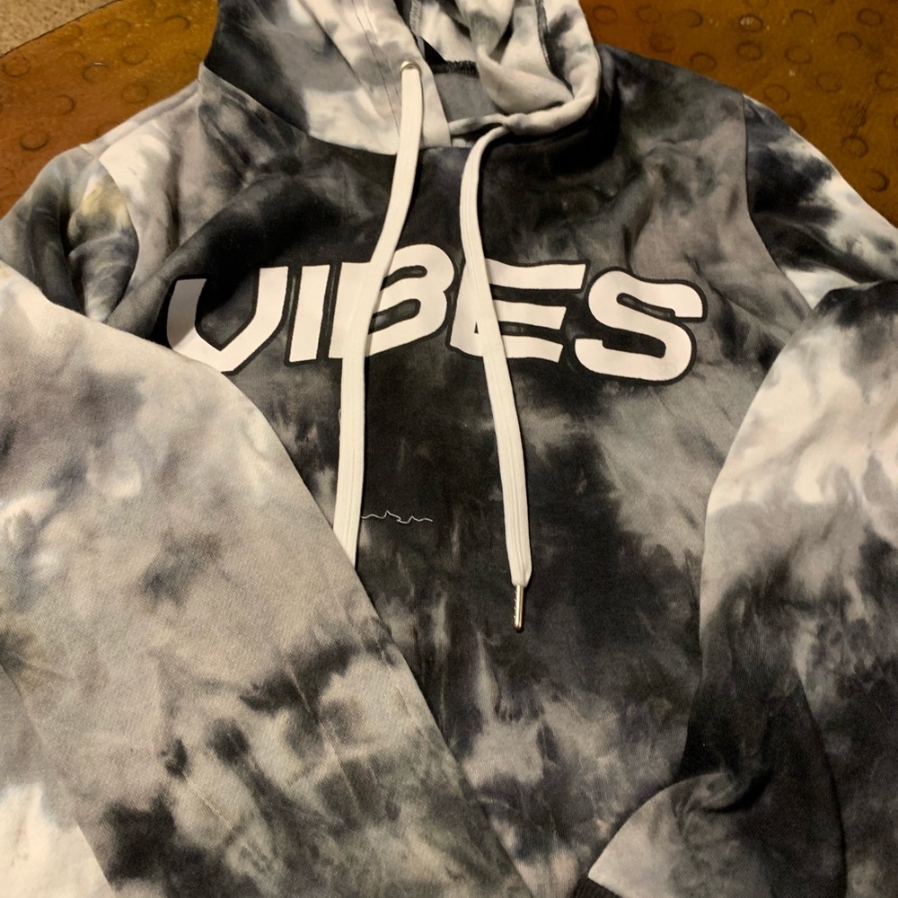 Girls Tye Dye Justify Vibes Hoodie Sz Large